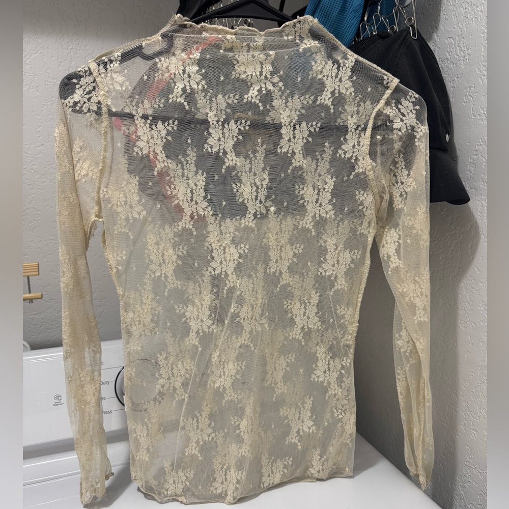 Ivory Lace Sheer Top